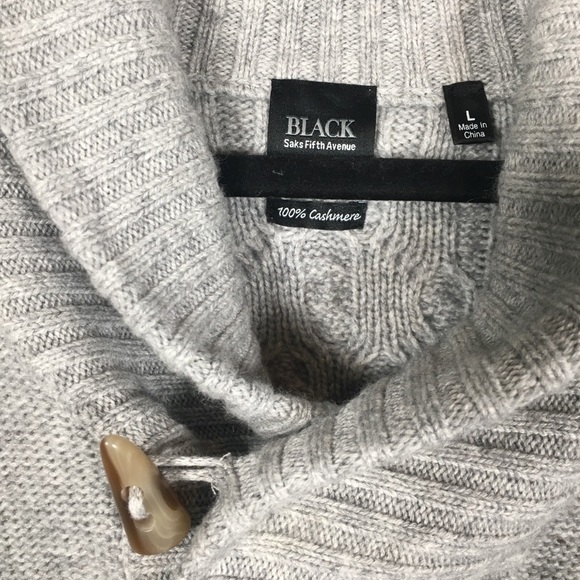 100% cashmere cable knit shawl collar sweater - Picture 3 of 3